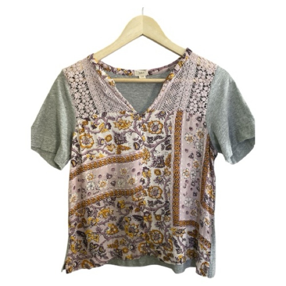 Anthropologie Tiny Samra Lace Top Floral Mixed Media